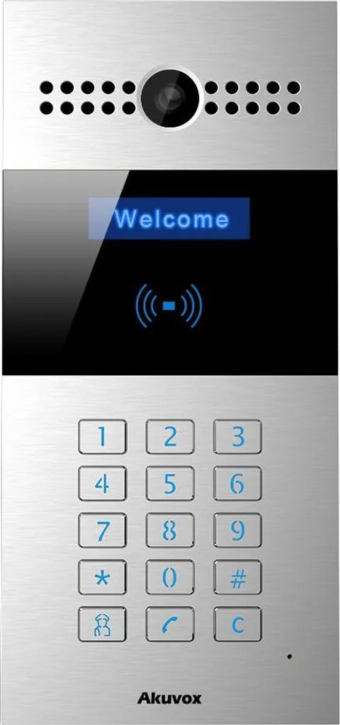 Interphone Vidéo SIP R27A avec Clavier à Code et Lecteur de Badges