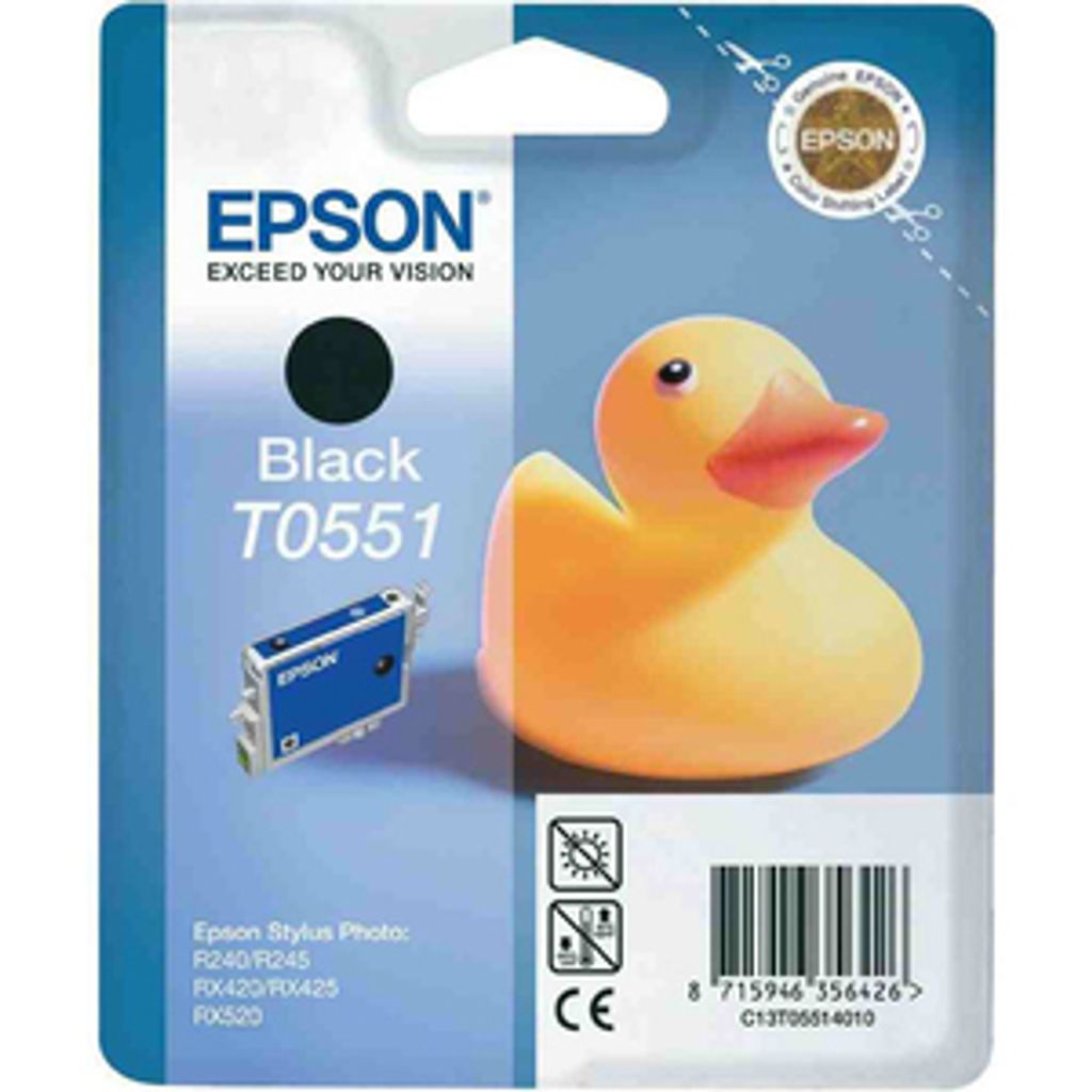 Epson Duck Singlepack Black T0551, Schwarz, Tinte auf Pigmentbasis, 8 ml, 1 Stück(e)