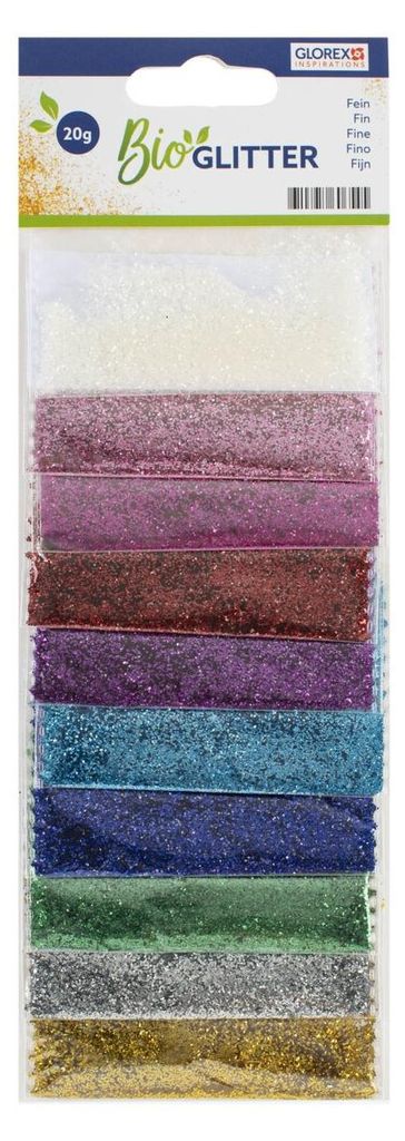 GLOREX Glitter fein 10 Farben 20g
