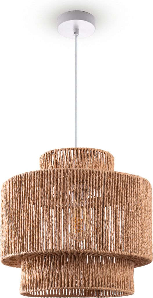 Pendelleuchte Esstisch Papier Boho Hängelampe Esszimmer Lampe E27 Rattan