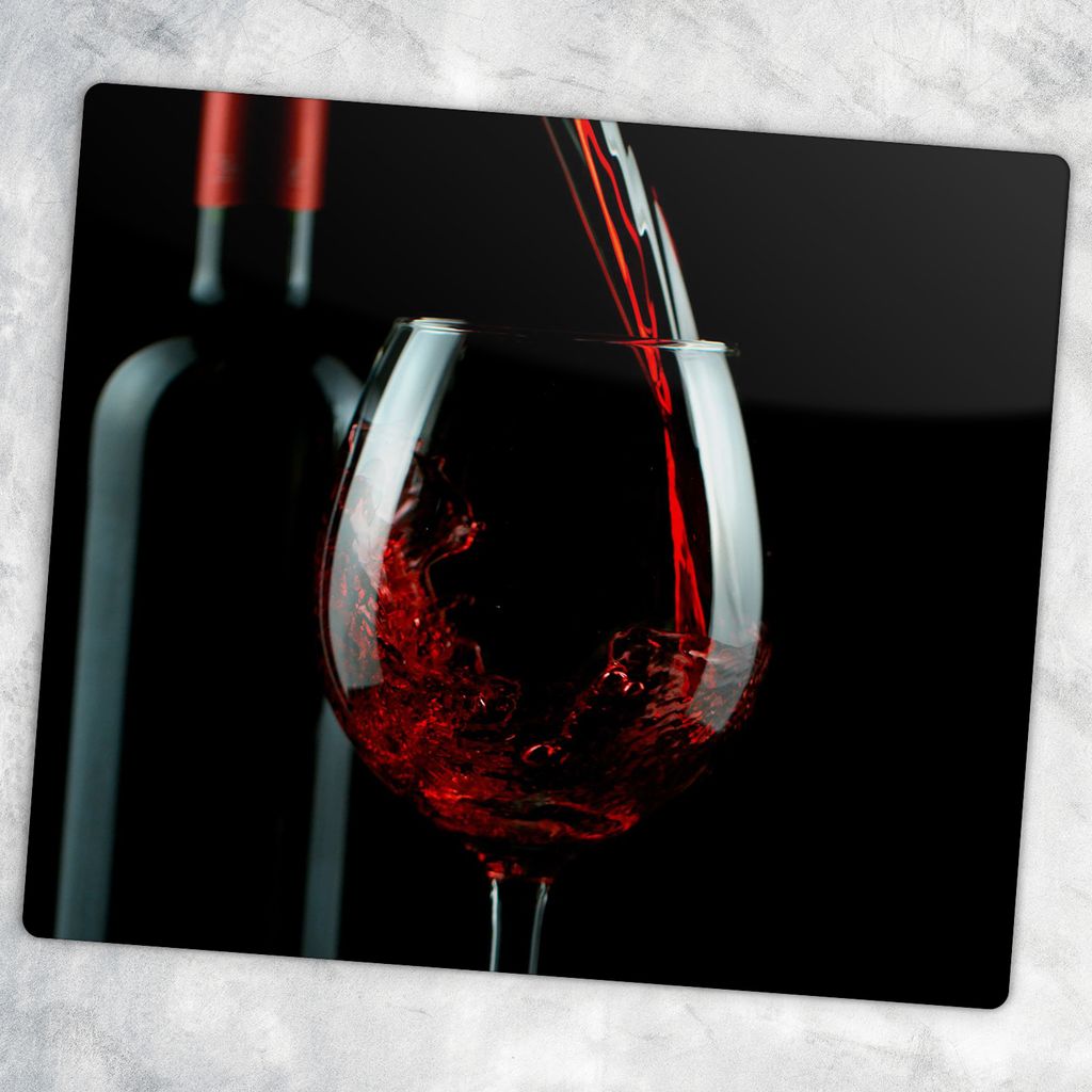 Glas-Herdabdeckplatten Glaskeramikkochfeld-Abdeckung Spritzschutz Glas 60 cm x 52 cm - Wein