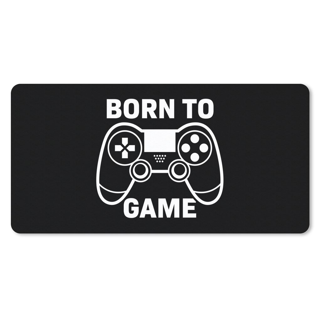 MuchoWow Gaming Mauspad Mousepad Gaming - Zitate - Controller - Zum Spielen geboren - Schwarz - Weiß 60x30 cm - Mousepads - Maus Mat - Pad - Mau...