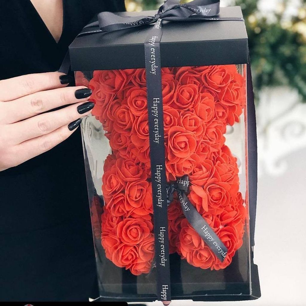 undefined | Rose Bear Flower Wedding Party Love Teddy 25cm Box Rot Birthday Gift