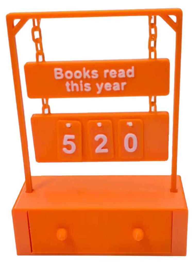 3D-gedruckter Hängender Bücherzähler, Jahreslese-Tracker, Lesezielanzeige, Zahlenschild, Regal-/Schreibtischdekoration, Geschenk für Bücherlie...
