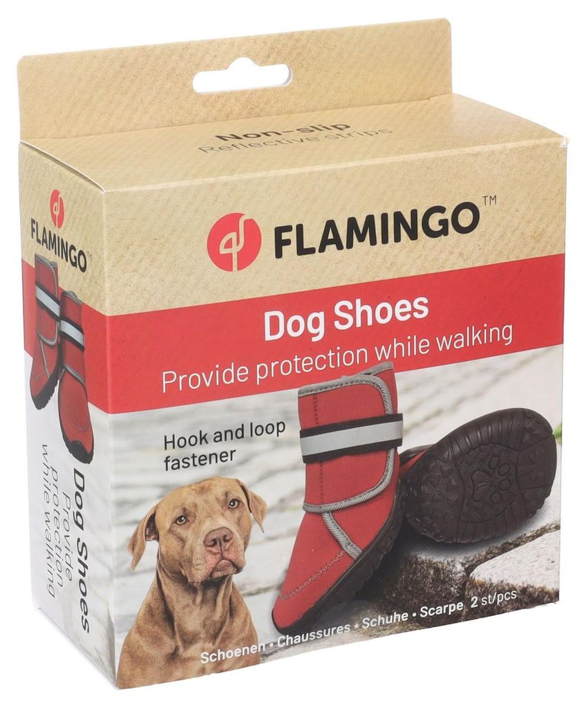 Flamingo Hundeschuhe Kajan rot - 2 Stück, Größe: XL