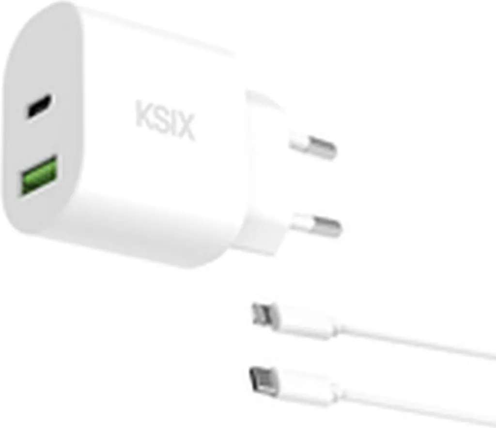 Chargeur mural USB-C KSIX 30W Blanc idéal pour booster votre batterie