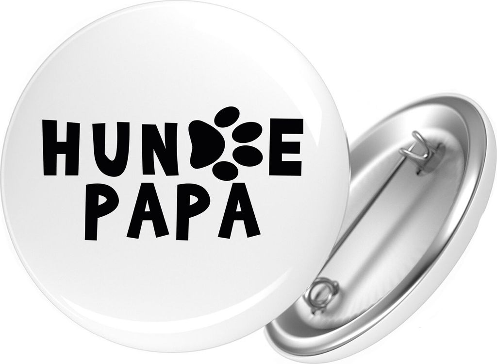 Huuraa Button Hundepapa Tapse 59mm rund mit Sicherheitsnadel Ansteckbutton Geschenkidee