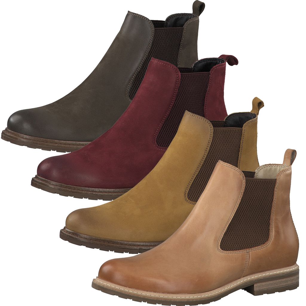 Tamaris Damen Stiefeletten Leder Chelsea Boots 1-25056-25, Größe:42 EU, Farbe:Grün