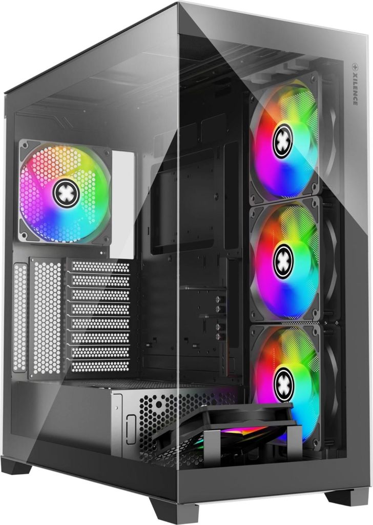 XILENCE Xilent Gleam X818.ARGB Gaming ATX PC Case black, RGB ATX Midi Tower