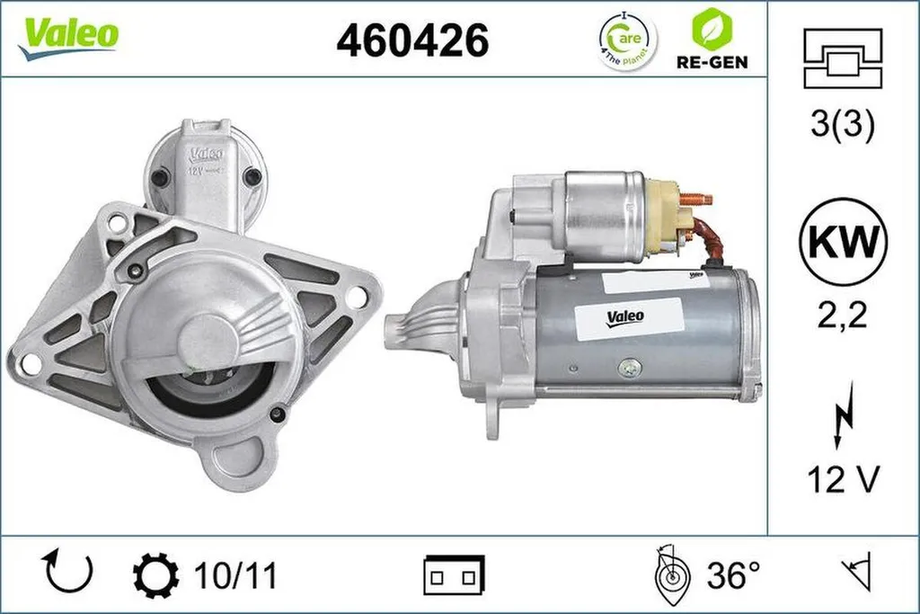 Démarreur pour Renault Master 3 : Solution VALEO 2,2kW bride 77mm