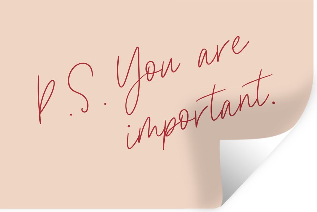 MuchoWow Wandtattoo Wandsticker Wandaufkleber Text - P.S. Du bist wichtig - Zitate 60x40 cm Selbstklebend und Repositionierbar - Wierderverwendba...