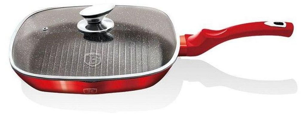 BERLINGERHAUS Poêle à griller avec couvercle et surface en Image du produit 