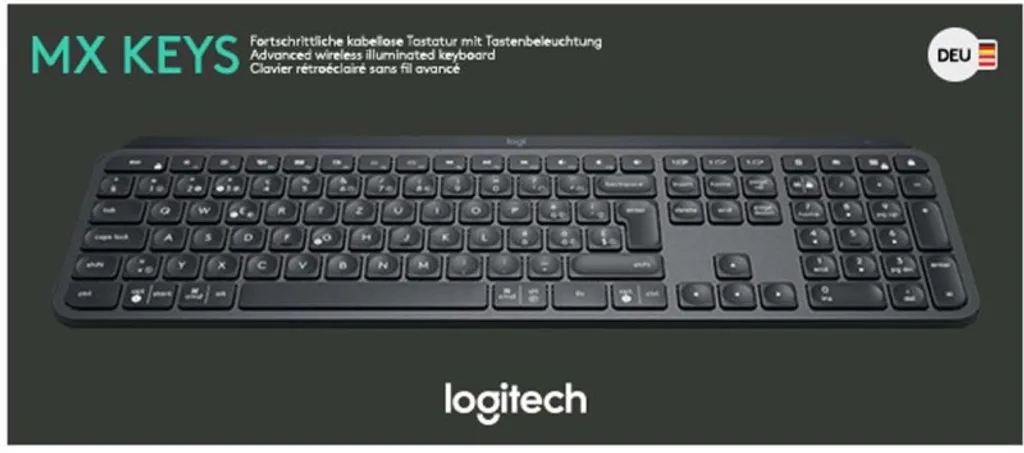 Clavier AZERTY sans fil Logitech MX Keys Rétroéclairé Bluetooth Gris