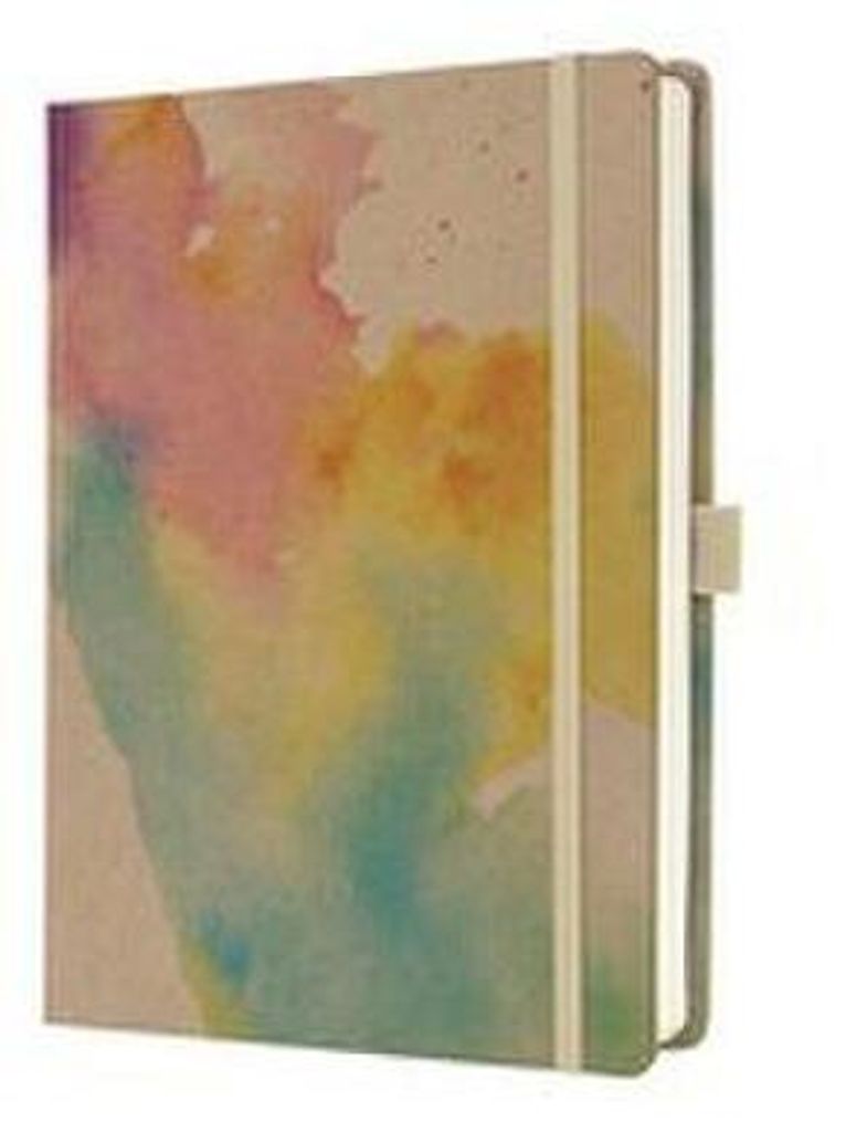 Notizbuch Jolie A5 Watercolour Dreams braun, blau, pink, gelb, lila