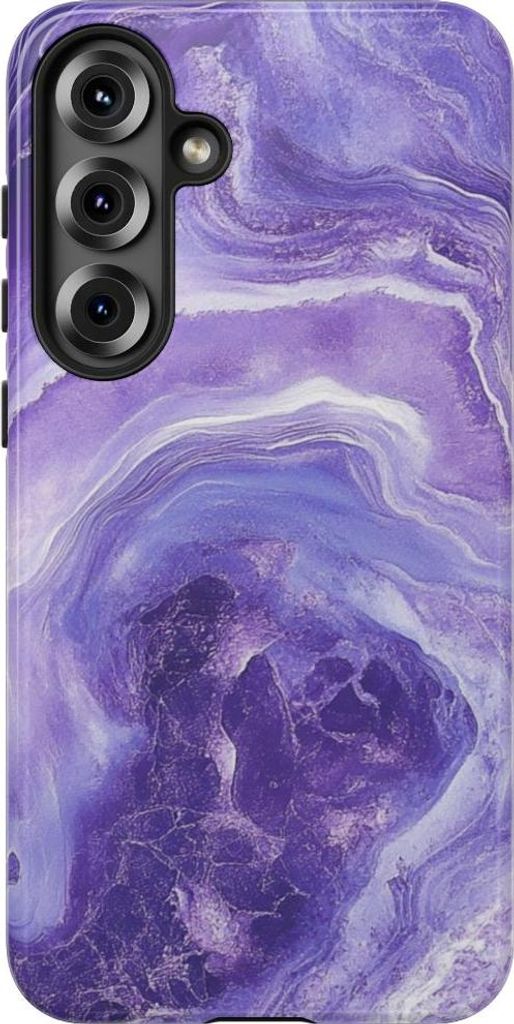 Glänzendes Lila-Marmor-Design – Hülle Kompatibel mit Samsung Galaxy S25 Plus