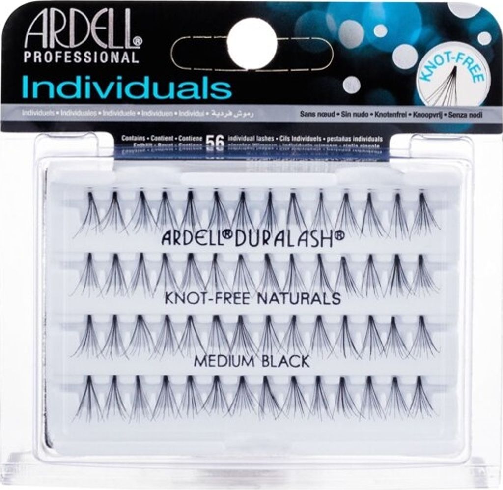 Ardell, Knot-Free, Sztuczne rzęsy, Medium, Black, kępki, 56 Zdjęcie produktu 