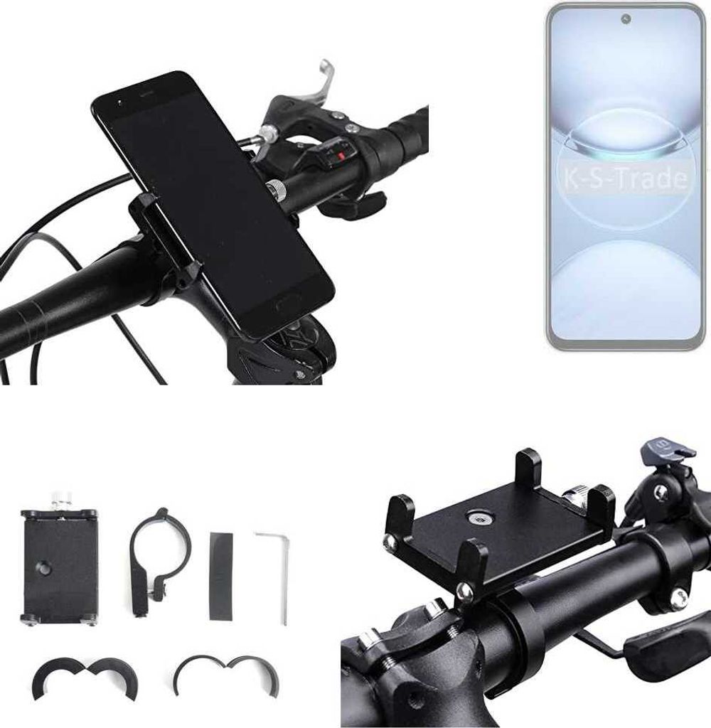 K-S-Trade Handyhalterung für das Fahrrad kompatibel mit Tecno Spark 30 5G Halter Lenkstange Fahrradhalterung Motorrad Bike Mount Befestigung