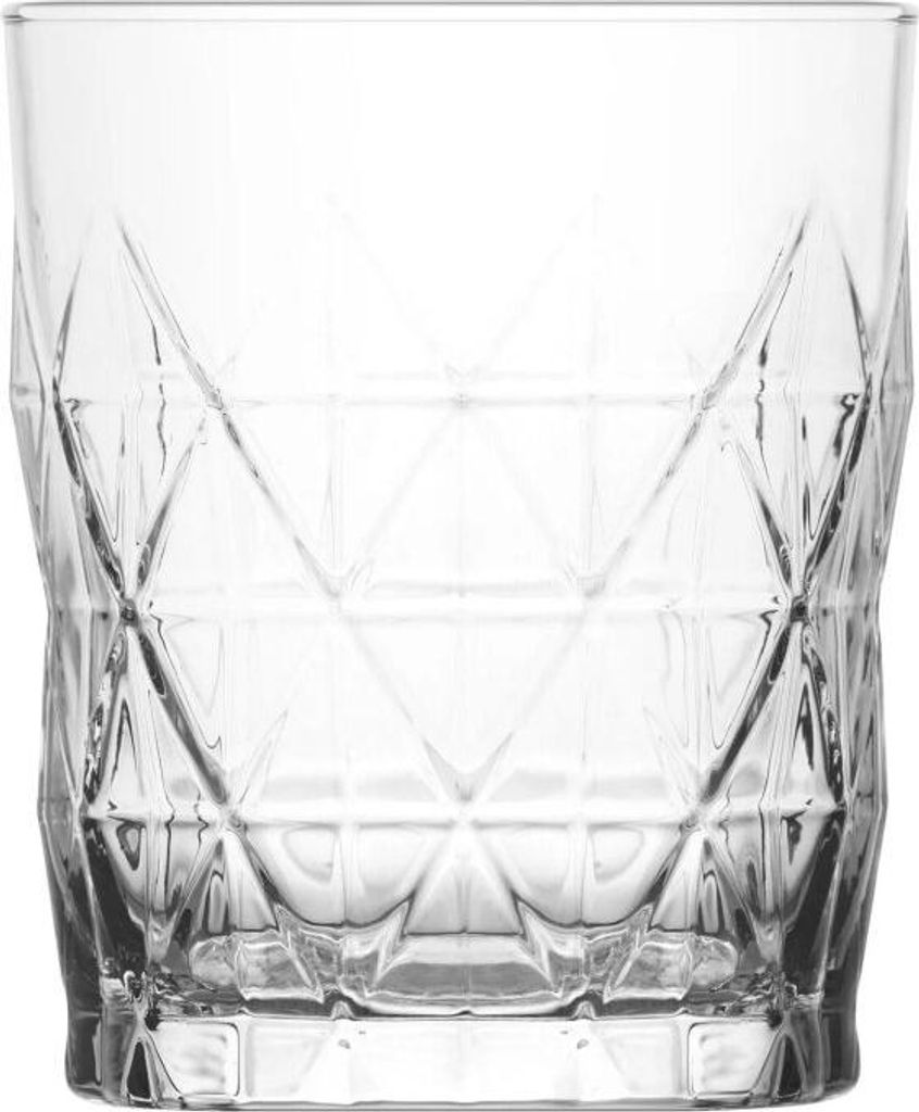 LAV Keops 6 teiliges Trinkglas-Set - 345 ml Gläser mit Facettendesign