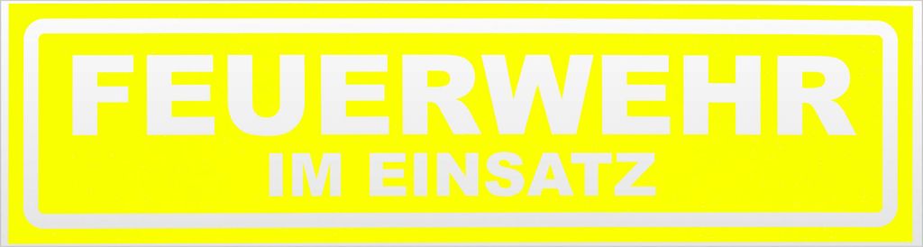 Kiwistar Feuerwehr im Einsatz invertiert Magnetschild Schild magnetisch - 20cm Neongelb - Magnetfolie für Auto PKW Kfz