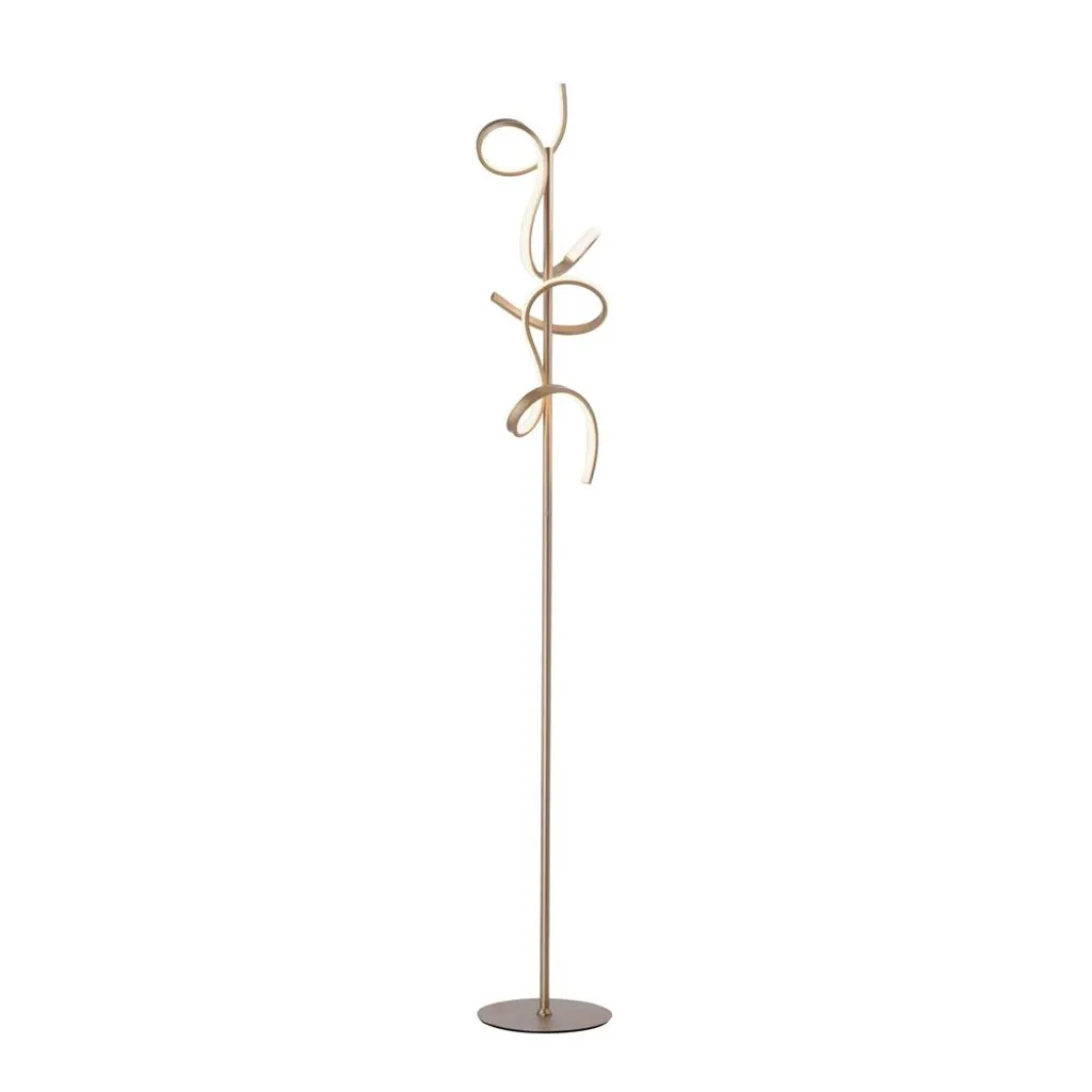 Lampadaire LED laiton mat intensité variable H 156 cm - Design Moderne