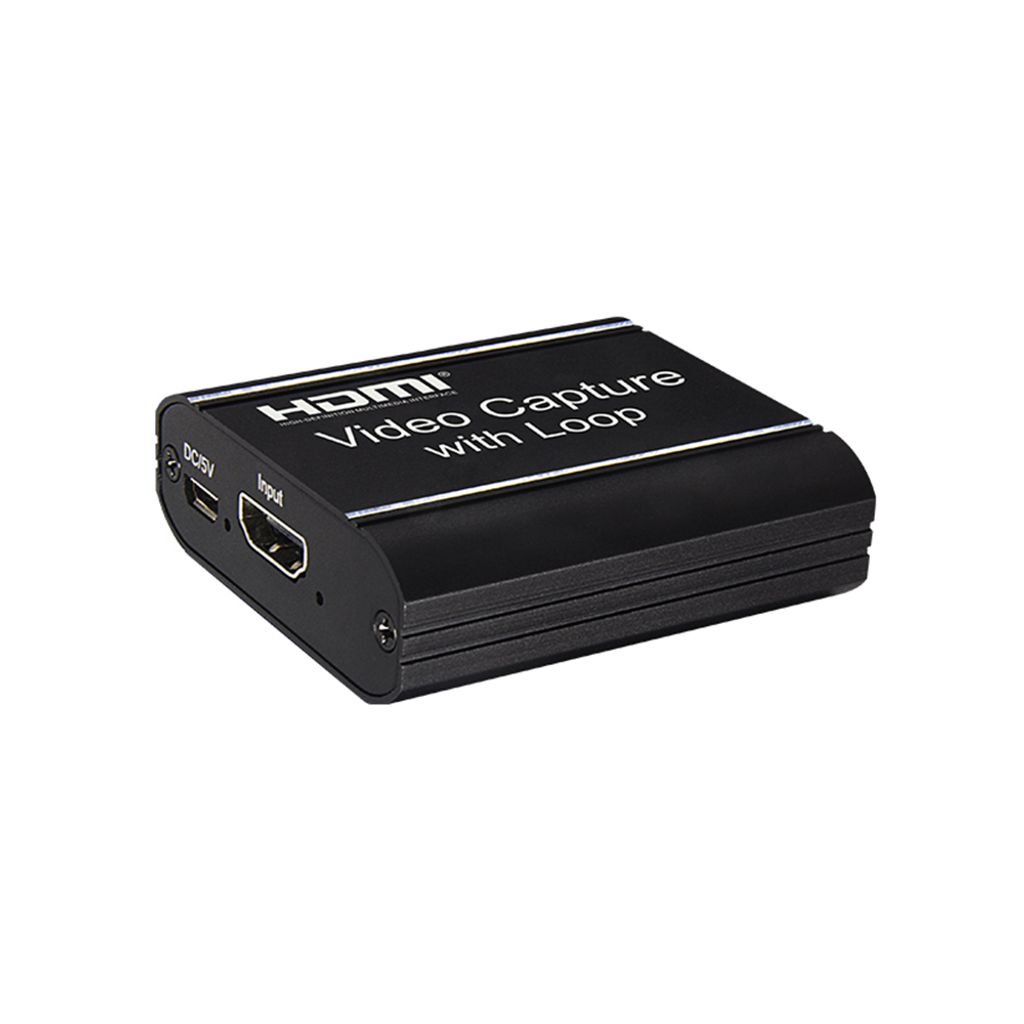 HD-Videoaufnahmekarte mit HD-Loop-Out-USB 3.0-Aufnahmekarte Live-Streaming-Videokonverter 4K-Eingang 1080P 60fps Ausgang Schwarz