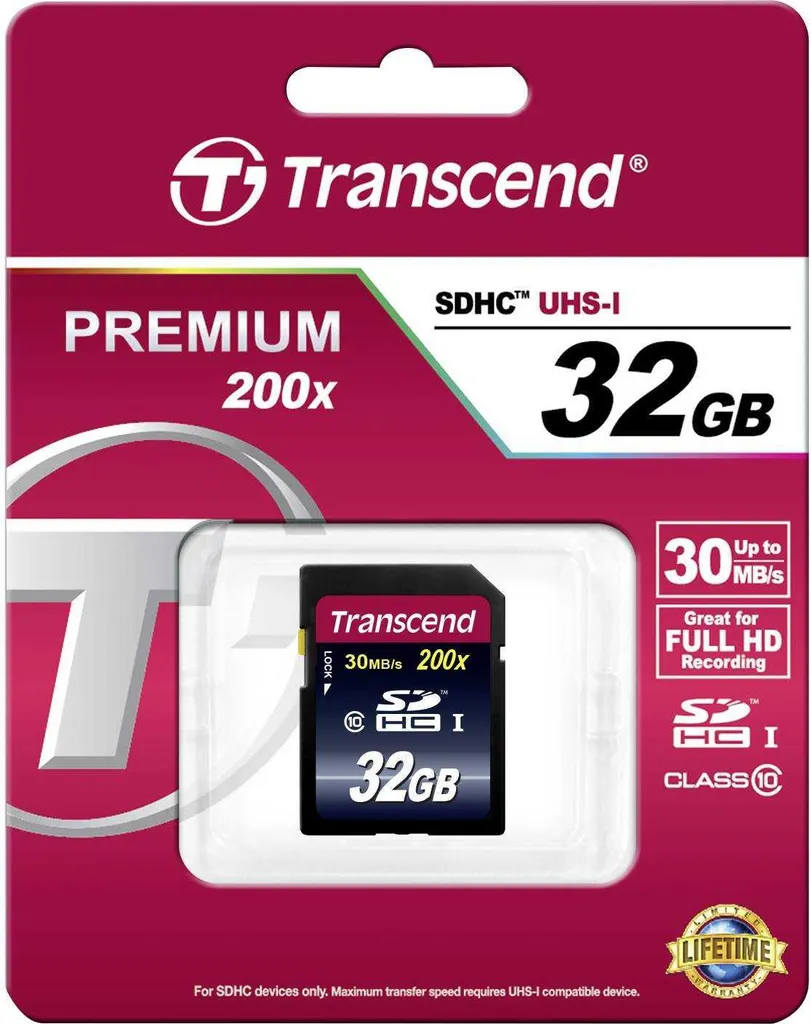 Transcend SDHC 32GB Classe 10 - Transfert Rapide et Sécurité Totale - 4