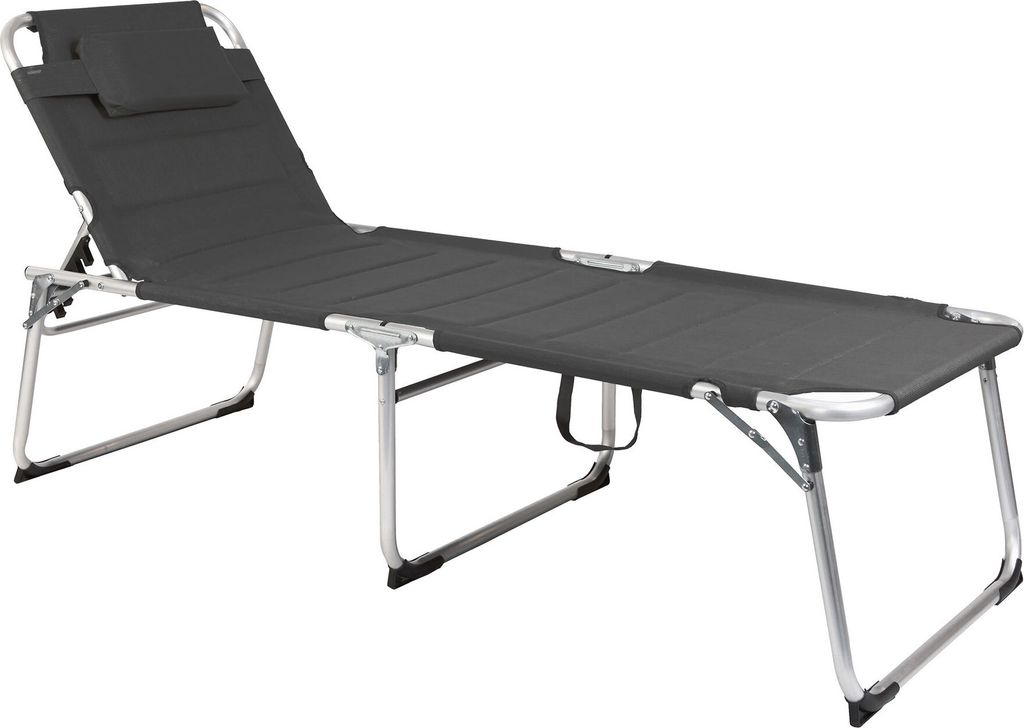 XXL Sonnenliege Dreibeinliege Gartenliege Anthrazit gepolstert
