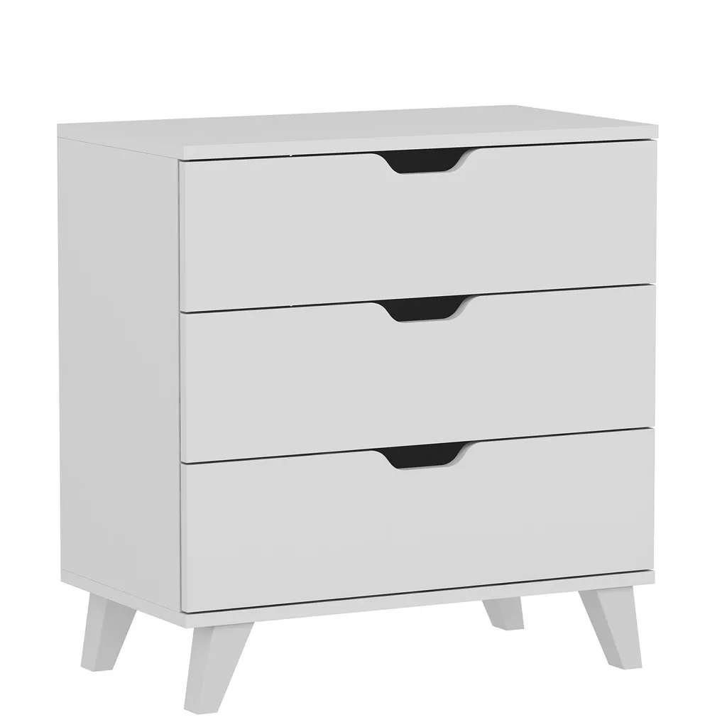 Commode de chambre blanche Valencia 3 rangement compact pour habits - 3