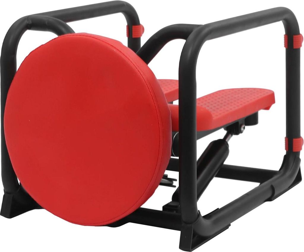 Multifunktionaler Mini Stepper - Stepper mit Sitz - LED-Display - Krafttraining - Taille & Bauch - Für Zuhause - Rot