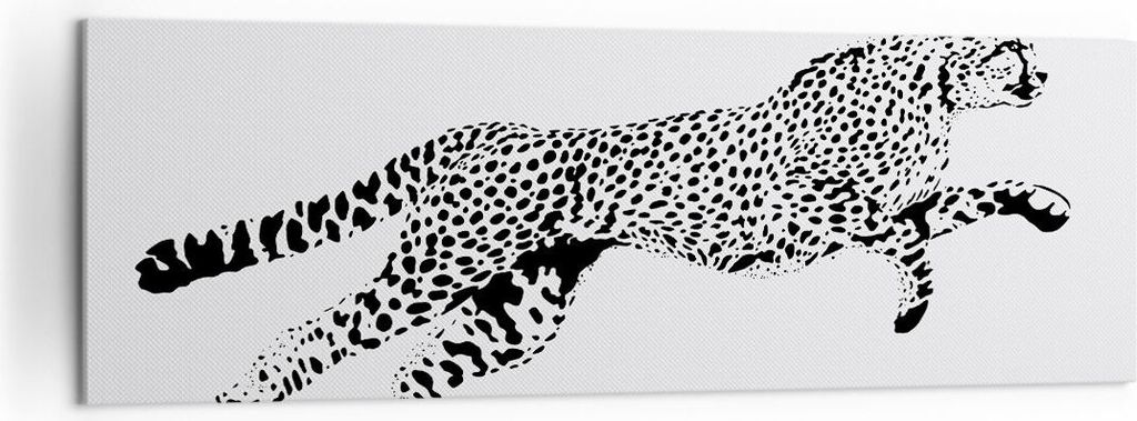 Bild auf Leinwand - Leinwandbild - Gepard Tier Dots - 160x50cm - Wand Bild - Wanddeko - Wandbilder - Leinwanddruck - Bilder - Kunstdruck - Wanddeko...