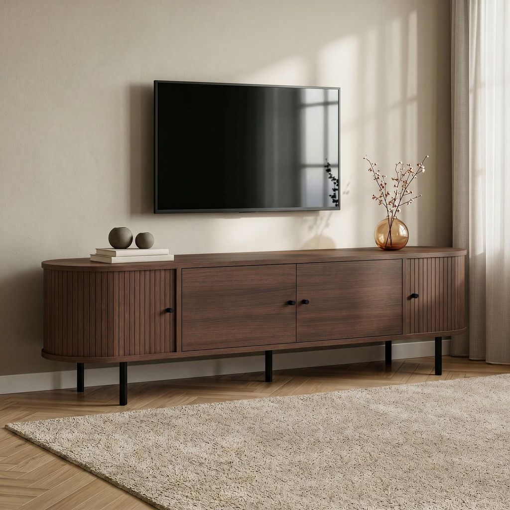 Skye Decor, Hochwertiger TV-Ständer aus Walnuss, 180 cm, Produktbild 