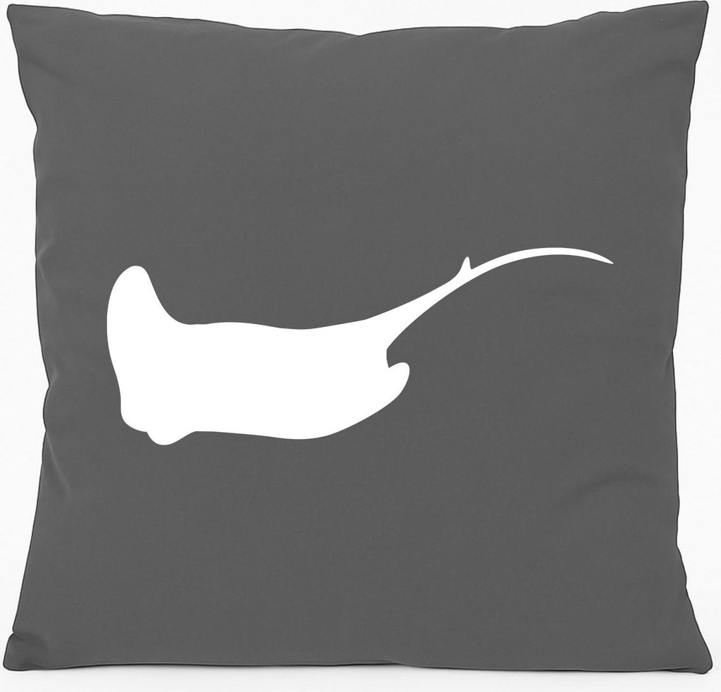 Huuraa Kissen Rochen Silhouette 40x40cm mit Füllung Steel Grey Baumwolle Dekokissen Geschenkidee