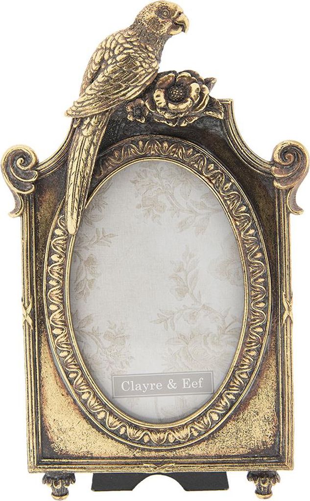 Clayre & Eef Bilderrahmen 10x15 cm Goldfarbig Kunststoff Produktbild 