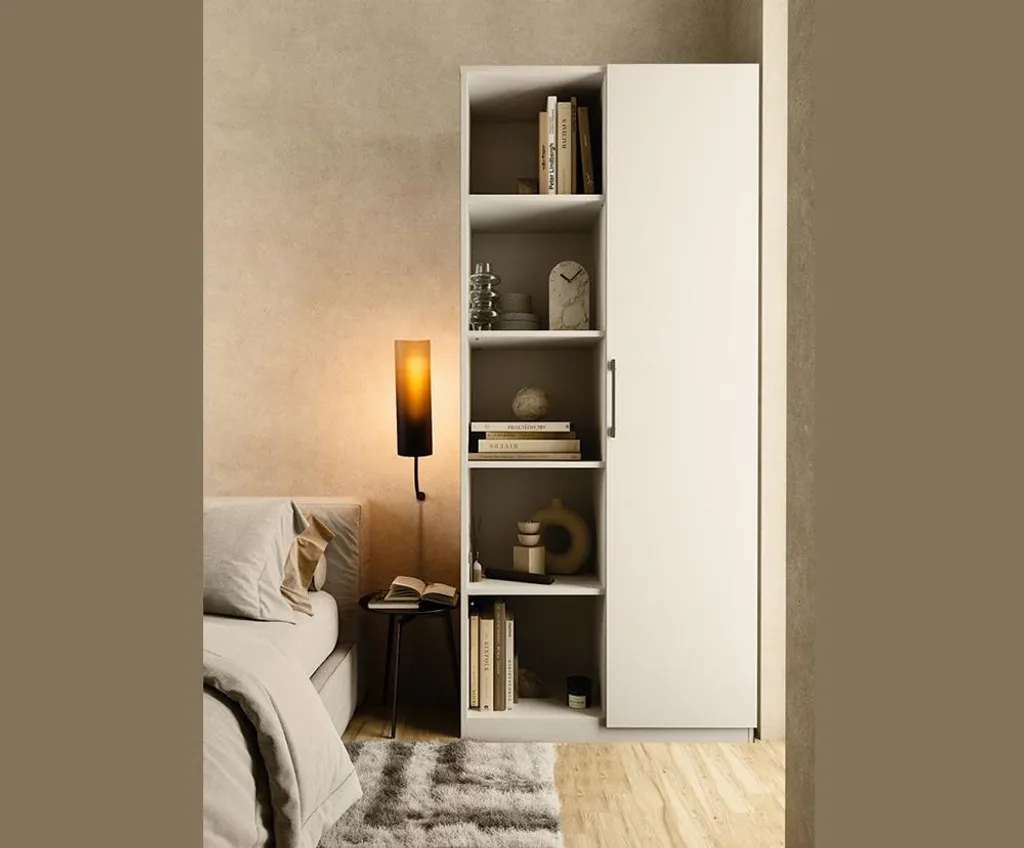 Étagère à rayons KALEV blanc : Bibliothèque de bureau chic et modulable