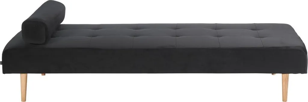 Méridienne lit de repos velours noir Marino pour chambre ou bureau