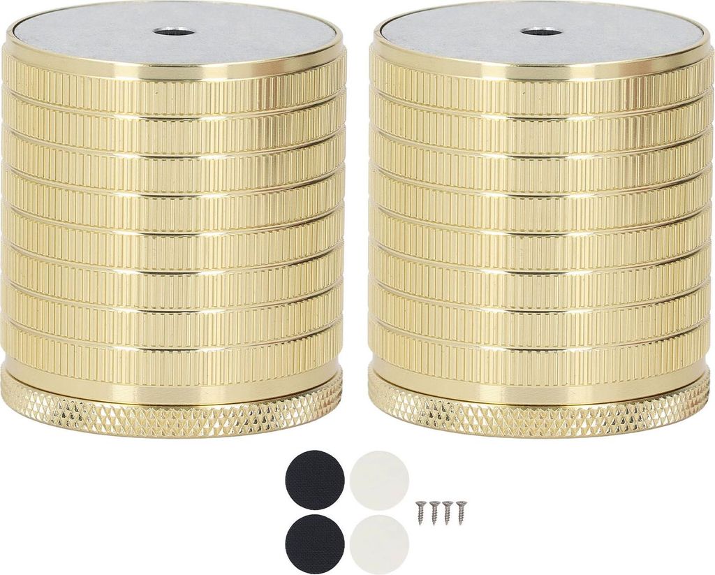 2 Stück Tischbeinerhöhung, Sofa, Stuhl, Möbelfüße, Stütze 43–75 mm, höhenverstellbar, helles Gold