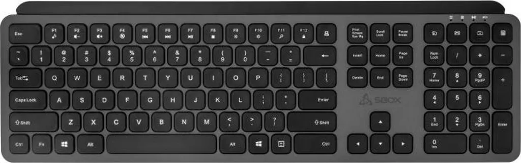 Clavier sans fil SBOX WK-26 US design ergonomique noir gris ultra fin