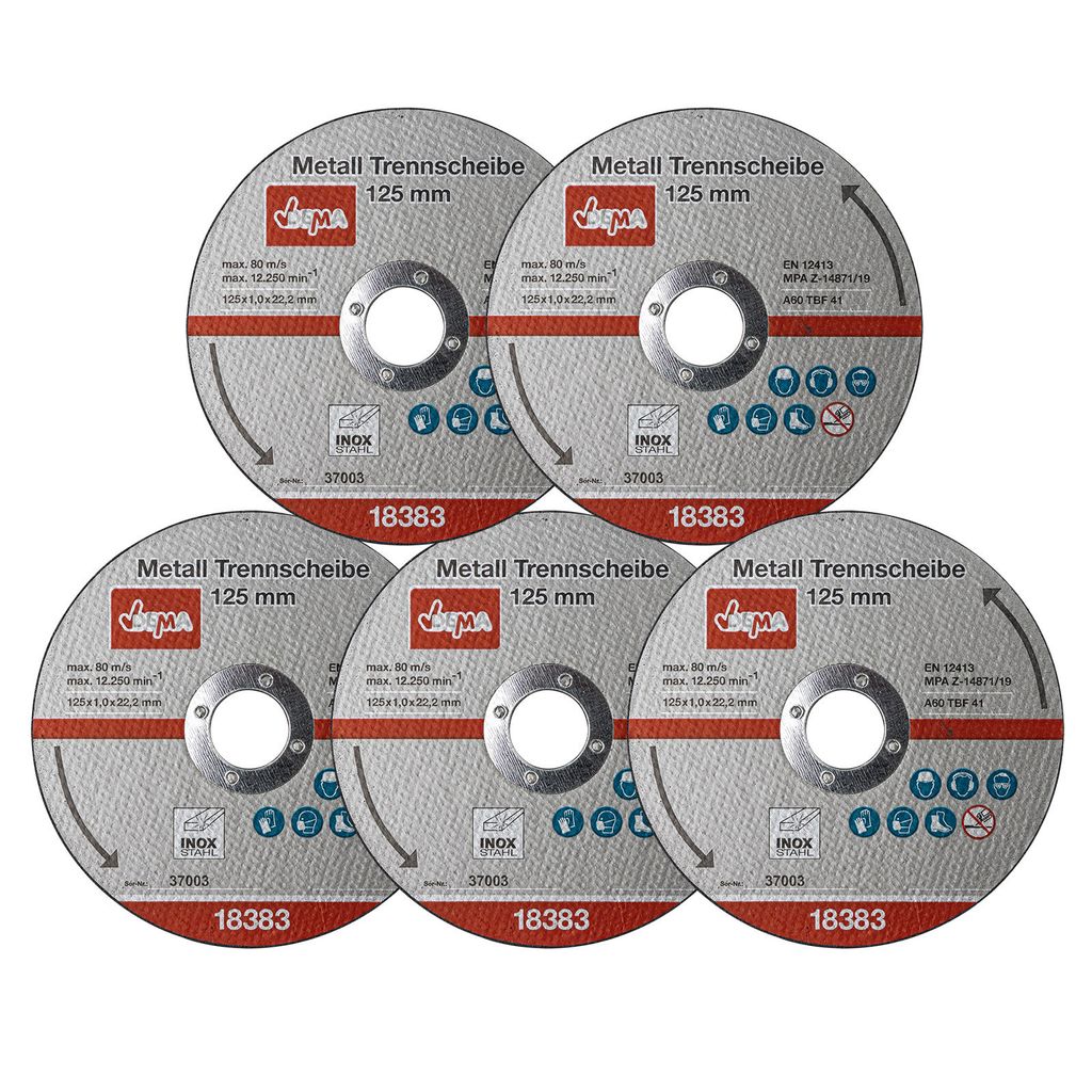 Metall-Trennscheibe 125x1,0x22,2 mm, 5 Stück