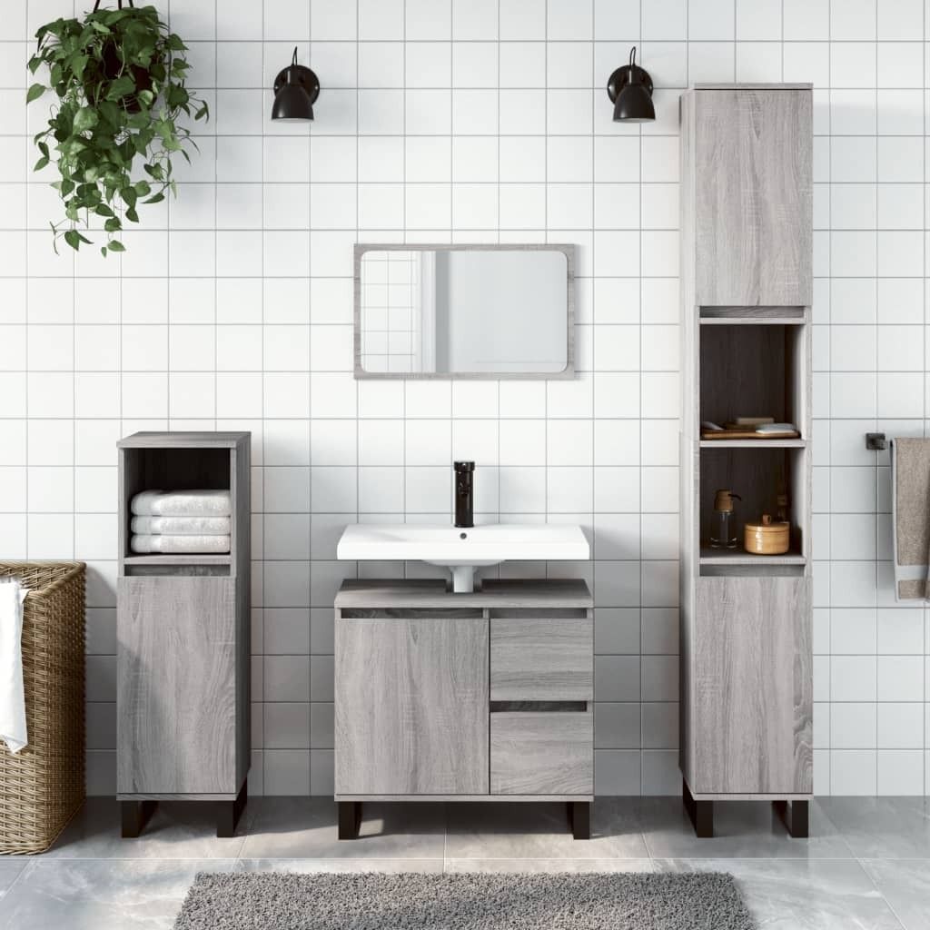 Maison Exclusive - Badschrank Grau Sonoma 65x33x60 cm Holzwerkstoff