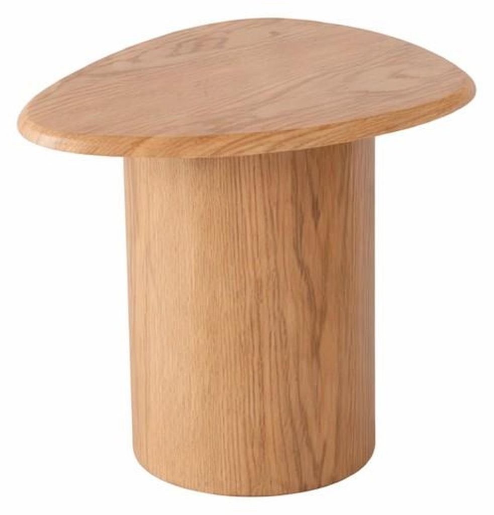Beistelltisch Moderner Stil Hellbraun Holzbeine Holzplatte Runder Tisch