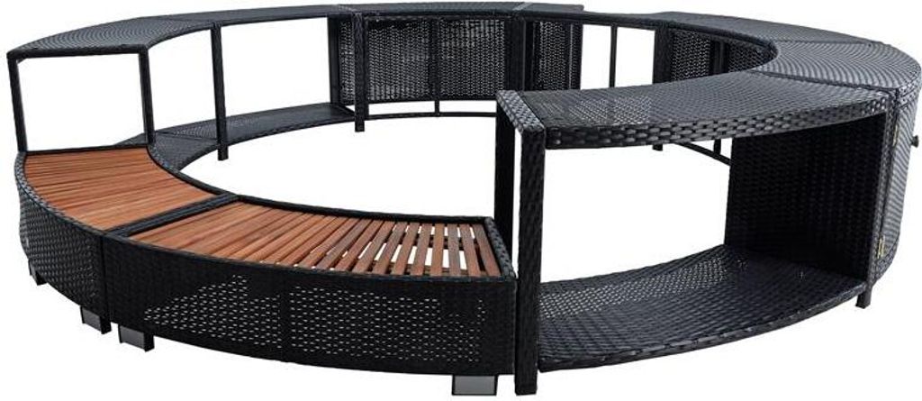 Whirlpool Umrandung Poolumrandung Poolverkleidung Rattan Produktbild 8