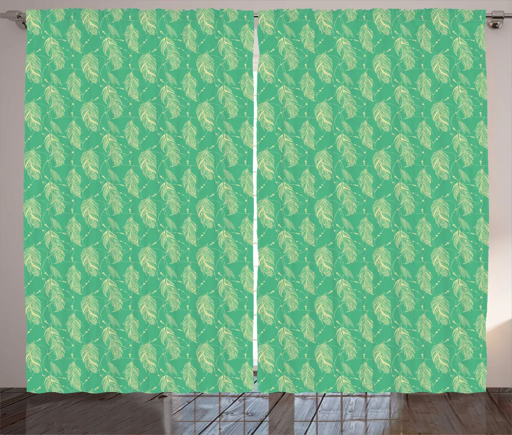 ABAKUHAUS Tenda Boho 280x245 cm - Verde Mare/Crema con Ganci