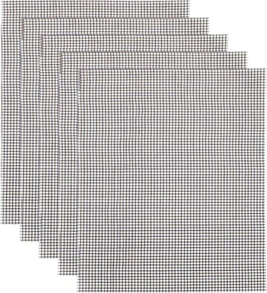 5 Stücke BBQ Grill Mesh Matte Antihaft Barbecue Net Pad Hitzebeständigkeit - Grau