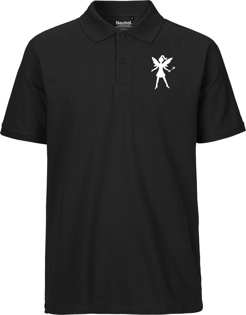 Huuraa Herren Polo Shirt Fee Fairy L Black Bio Baumwolle Fairtrade Poloshirt Geschenkidee