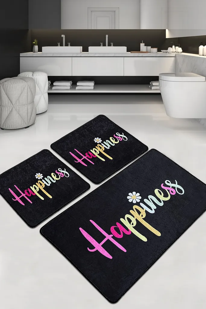 Arredo Bagno Moderno: Tappeto Mijolnir Happiness CHL3278 Colorato