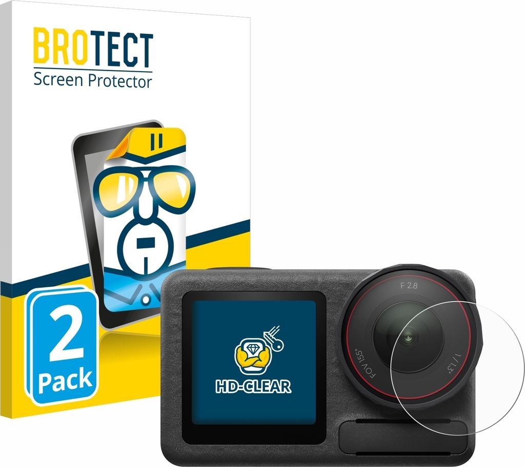 2x Für DJI Osmo Action 5 Pro (Linse) Schutzfolie BROTECT Displayschutz Display Schutz Folie Klar Transparent
