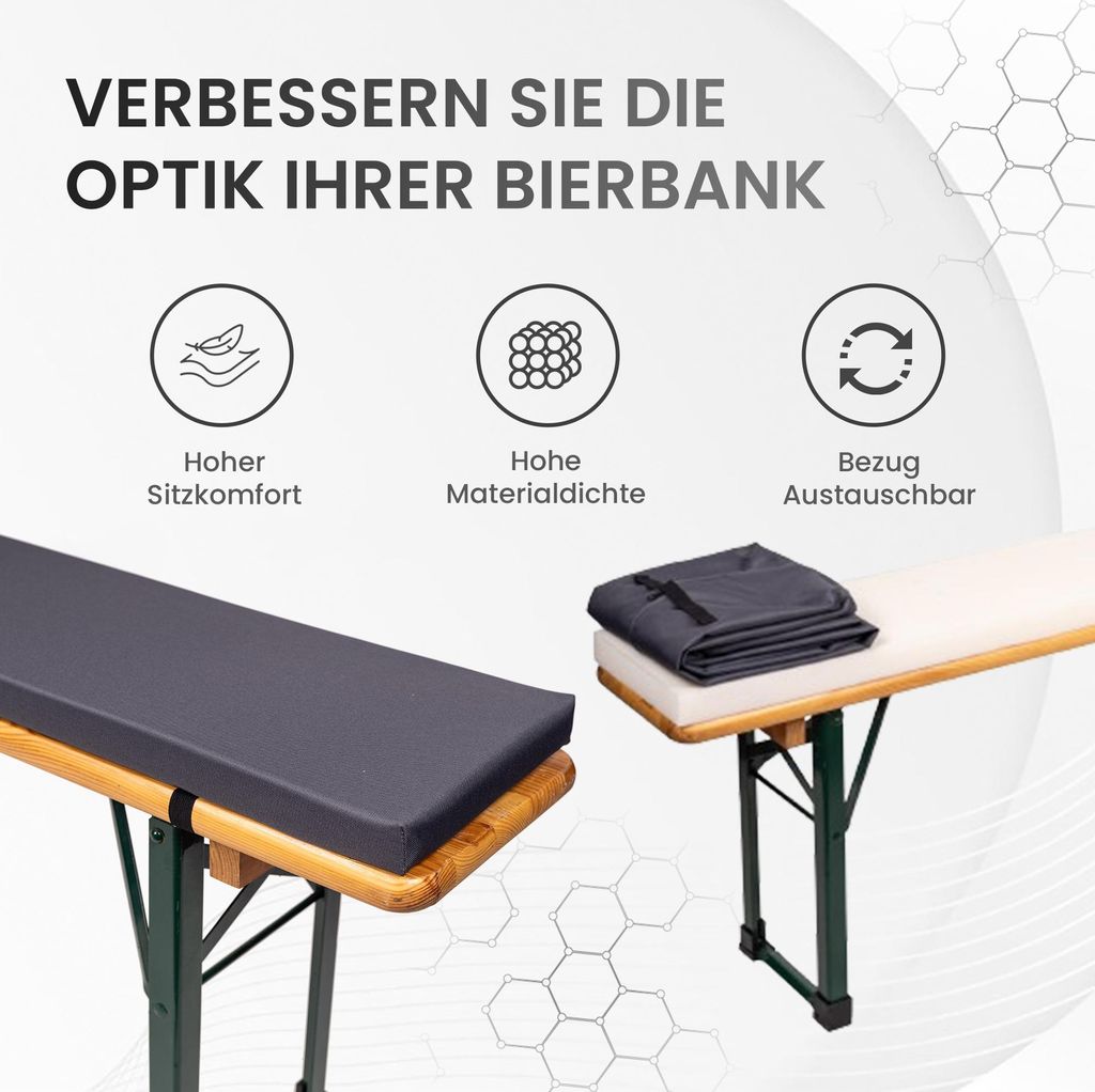 Premium Hussen-Set für Bierzeltgarnitur 220cm Premium Hussen-Set für Bierzeltgarnitur 220cm