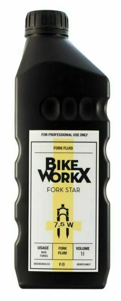 Huile de fourche VTT BikeWorkX 7.5W pour entretien et vidange de vélo