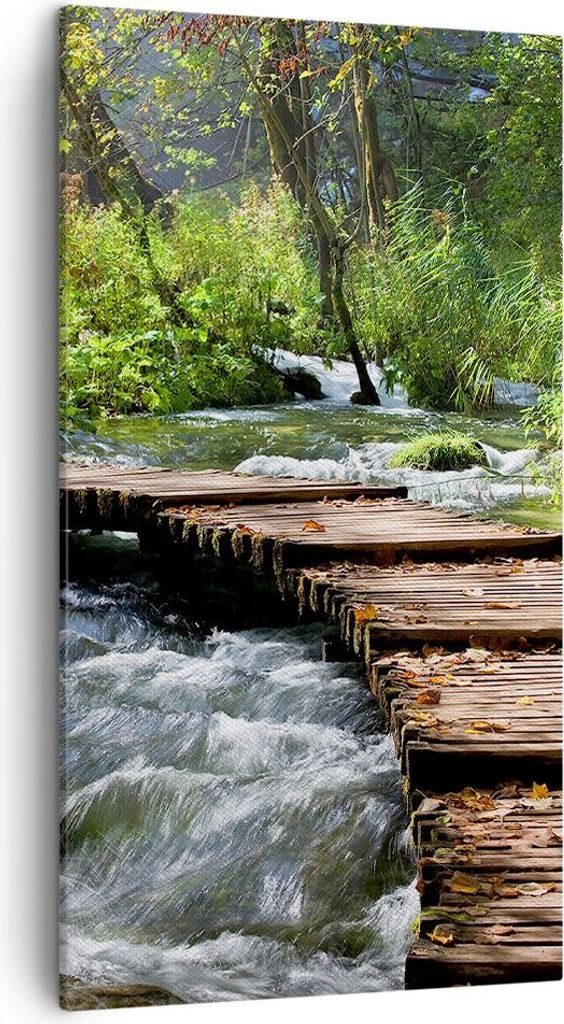 Bild auf Leinwand - Leinwandbild - Park natur grün bäume - 45x80cm - Wand Bild - Wanddeko - Leinwanddruck - Bilder - Kunstdruck - Wanddekoration ...