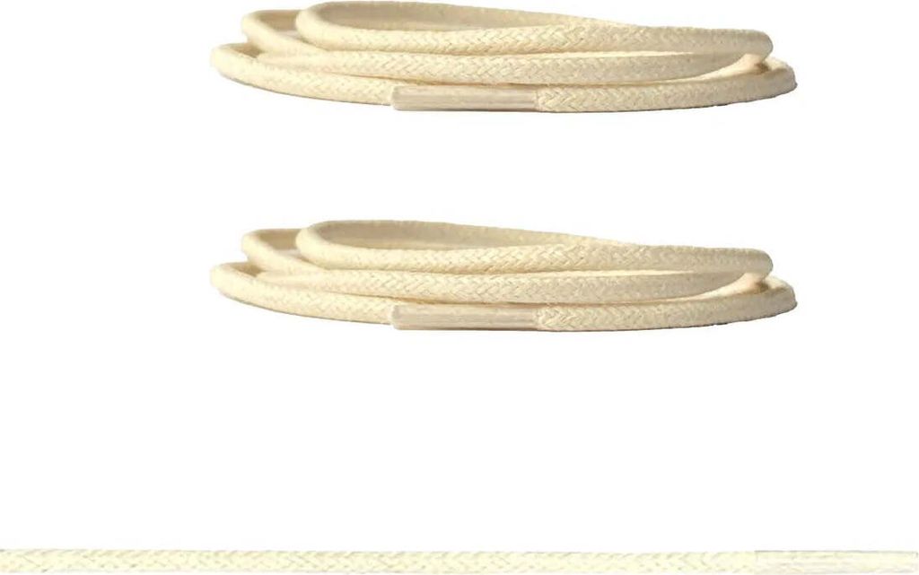 Gewachste Schnürsenkel für Lederschuhe - Weiss Creme - 60 cm